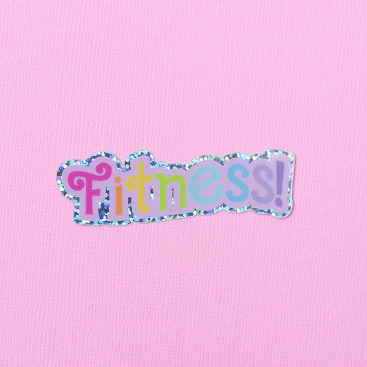 Fitness Girl Glitter Sticker